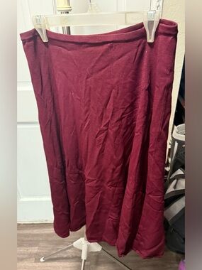 Grace Wine A-Line Midi Skirt